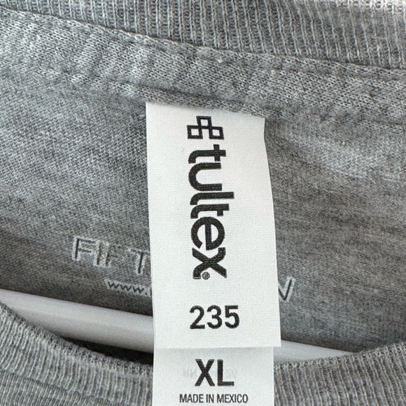 Tultex Gray Short Sleeve Tee with American Flag Graphic - Picture 4 of 5